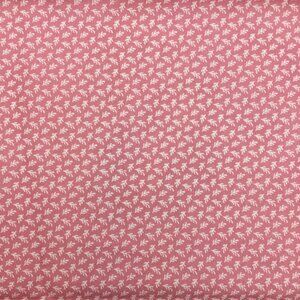 1/2 Yard Peter Pan Fabrics Quilting Material Pink White Sprigged Calico Leaves